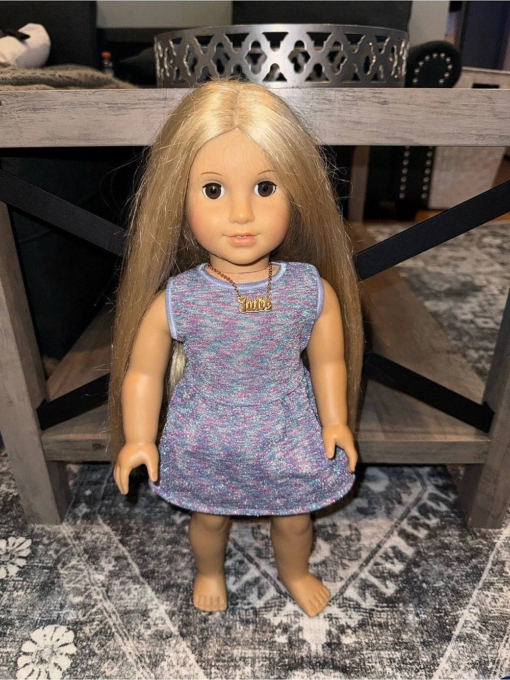 American Girl Julie 18-inch doll Purple & Pink Doll Dress
